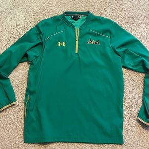 NOTRE DAME UNDER ARMOUR GREEN 1/4 ZIP